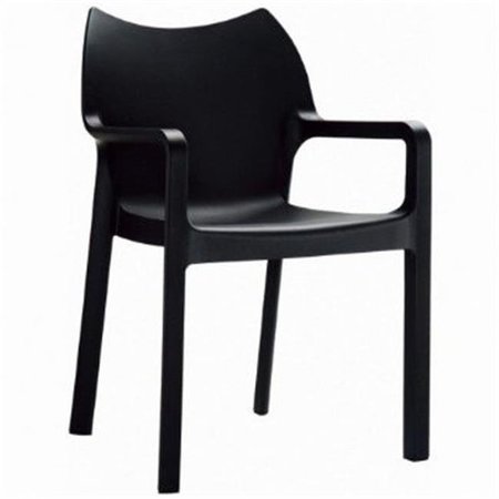 COMPAMIA Compamia ISP028-BLA Diva Resin Outdoor Dining Arm Chair Black -  set of 2 ISP028-BLA